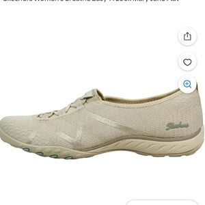 Skechers Women's Breathe Easy-A Look Mary Jane Flats  in Beige